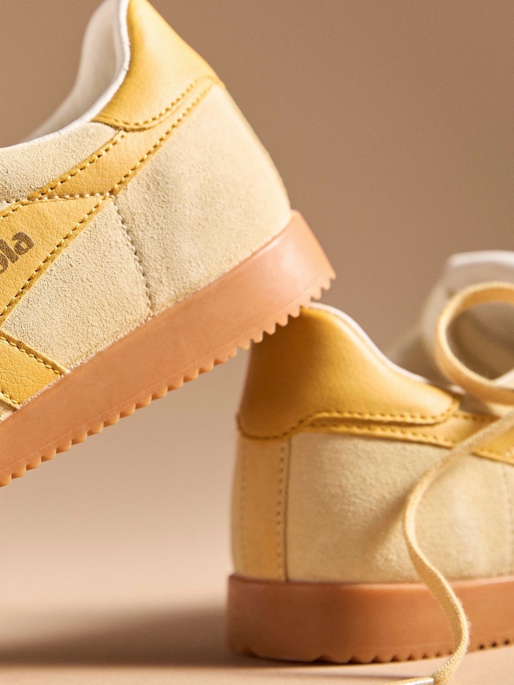 Gola Women’s Elan Suede Trainers in Transparent Yellow - Picture 4 of 7
